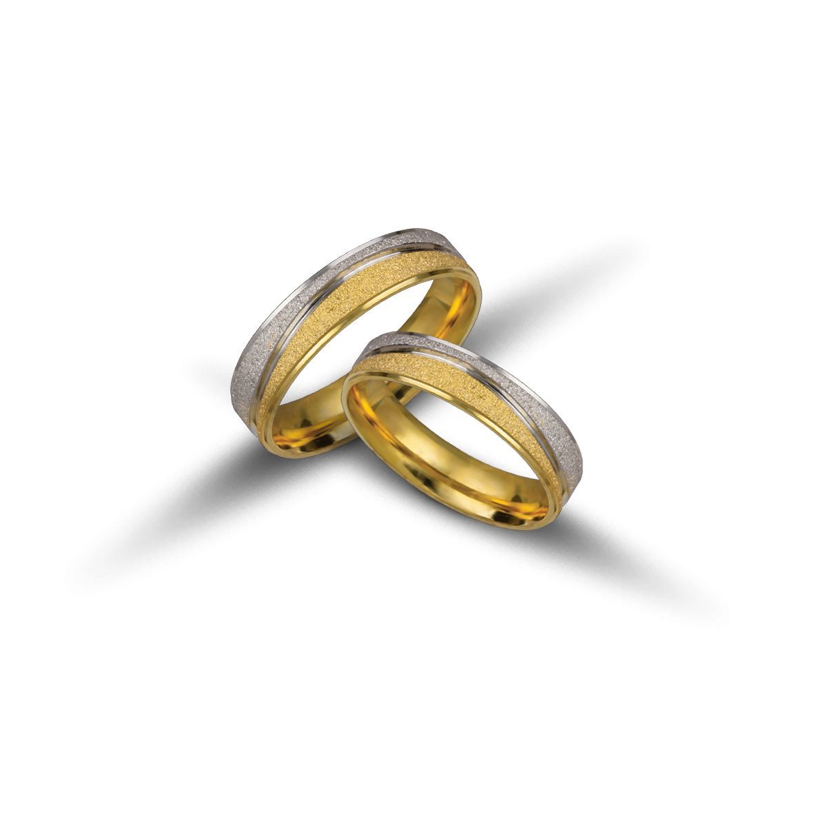 Βέρες γάμου απο λευκόχρυσο & χρυσό, 5mm (code VK1075/50)